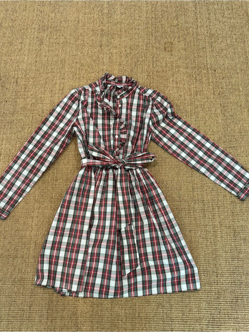 J.Crew Factory Plaid Button-Up Belted Shirt Dress